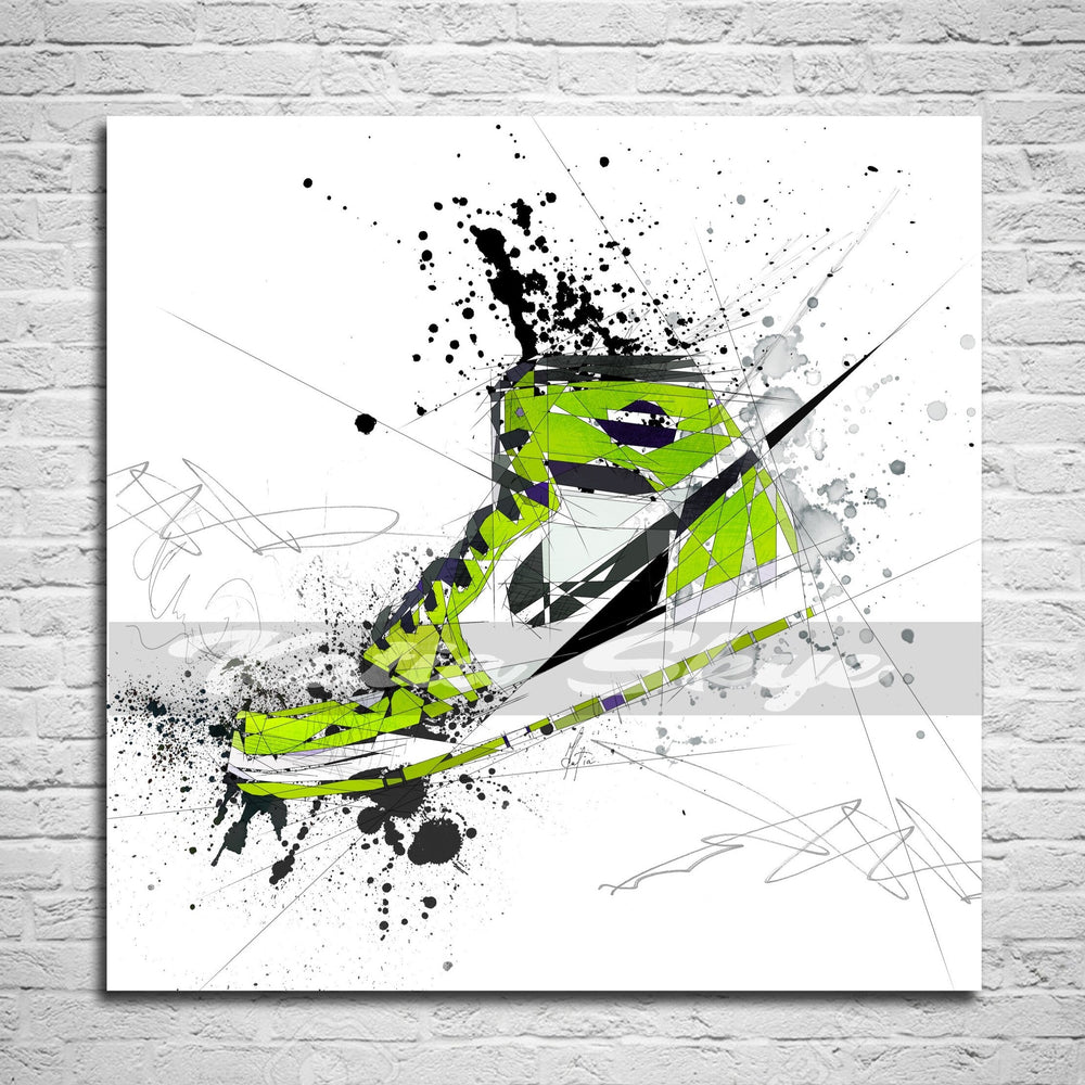 Air Jordans Nike Lime Green canvas print