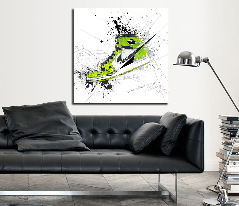 Air Jordans Nike Lime Green wall decor