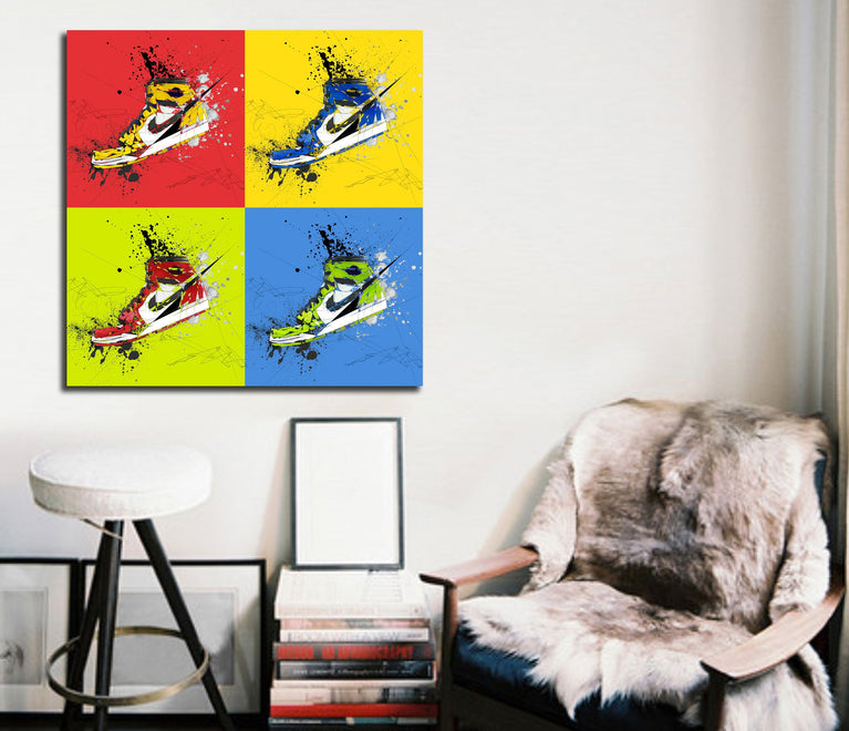 Air Jordans multicolor wall art decor