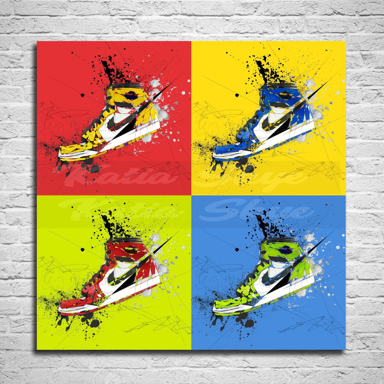 Air Jordans multicolor canvas print
