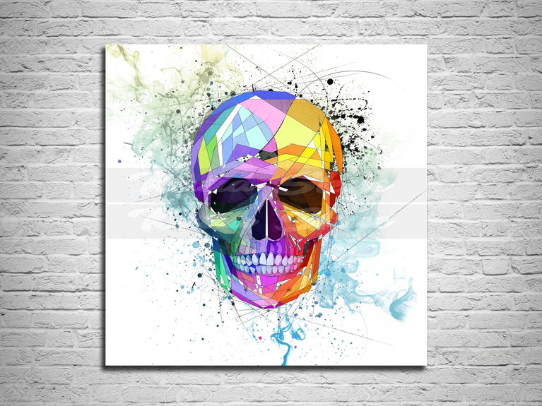 CANVAS PRINT Skull Art, Wall Art Print, Skull Art gift, Color Contemporary Abstract Modern Art OTH-SK01