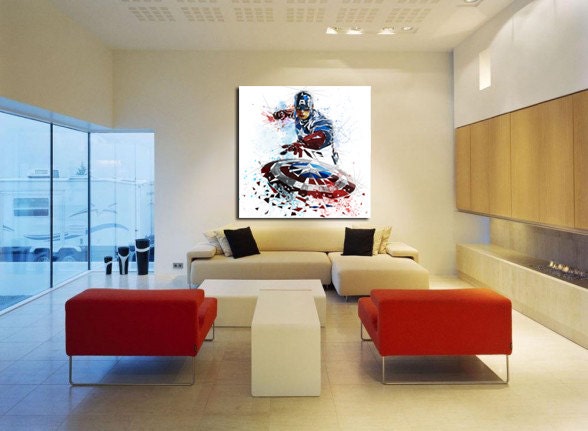 captain America marvels canvas print wall art