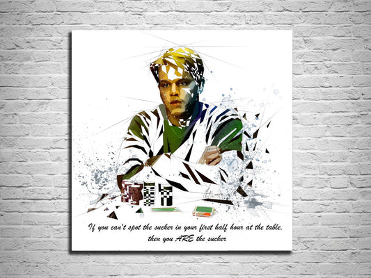 CANVAS PRINT Mike McD Rounders Poker Player Gift Watercolor Wall Art, Poker Gift, Abstract Modern Portrait, Digital Painting POK-MM01